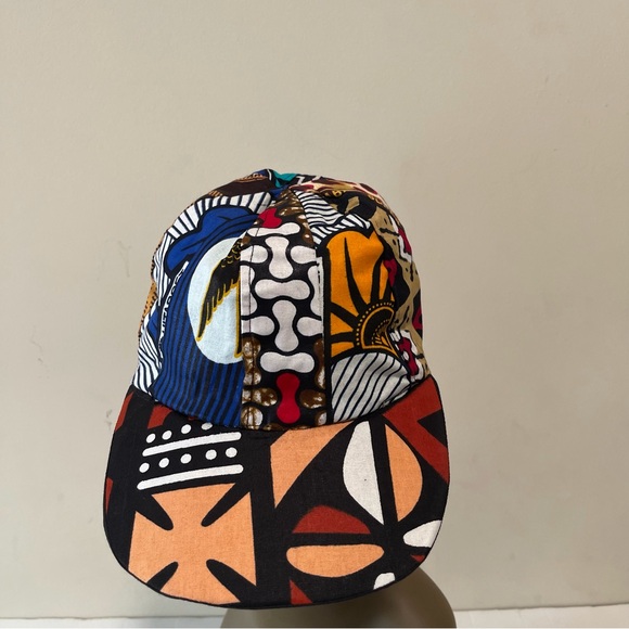 African Print Ankara Handmade Multicolor Bohemian Patchwork Baseball Cap - Picture 7 of 10